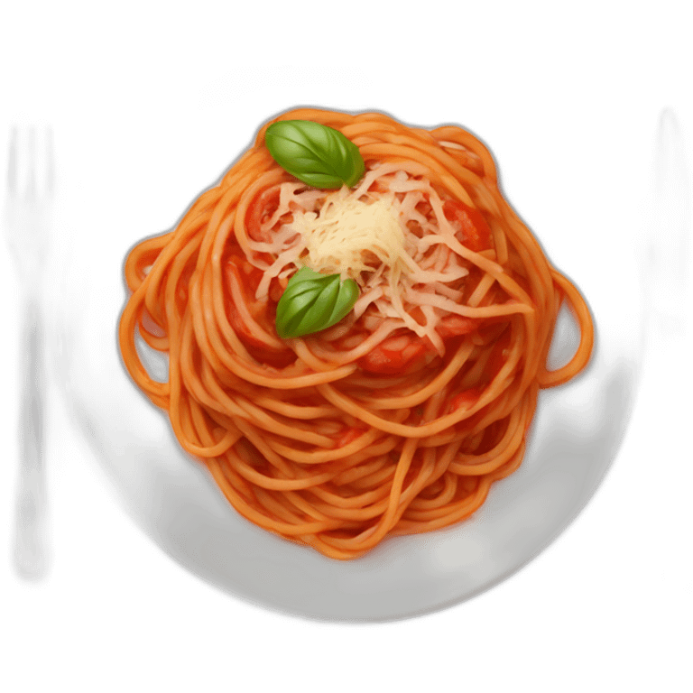 tomato sauce spaghetti in a plate emoji