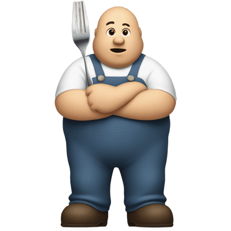 Fat guy holding a fork emoji