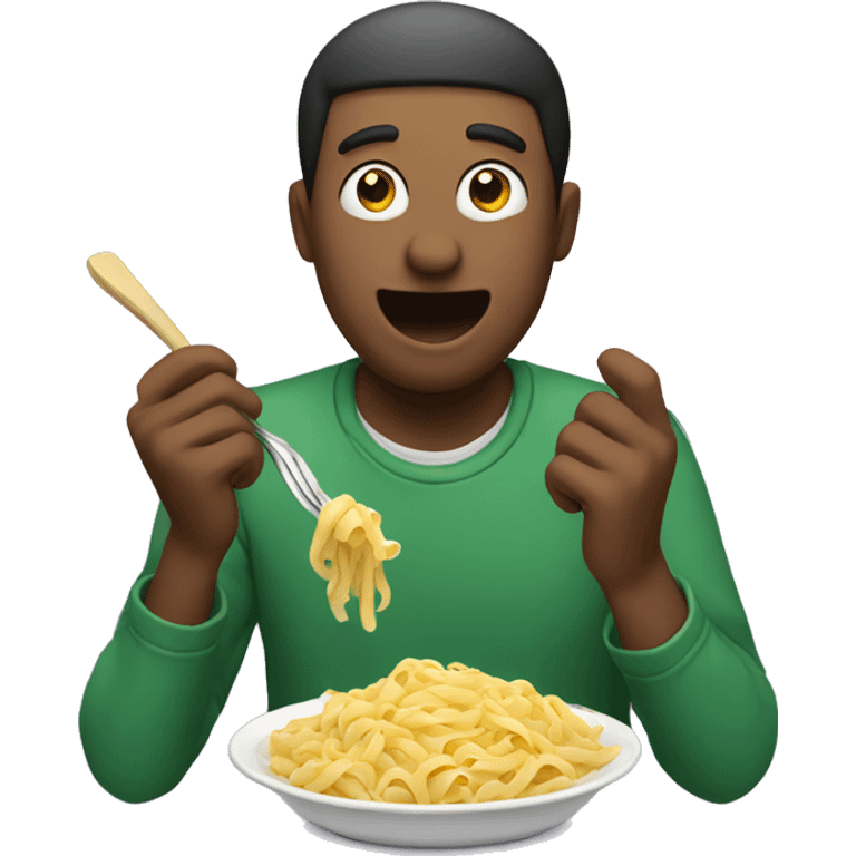 Guy eating pasta emoji