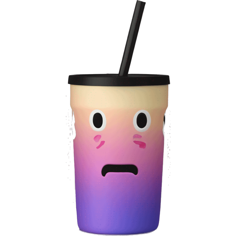 ombre stanley tumbler with handle lid and straw emoji