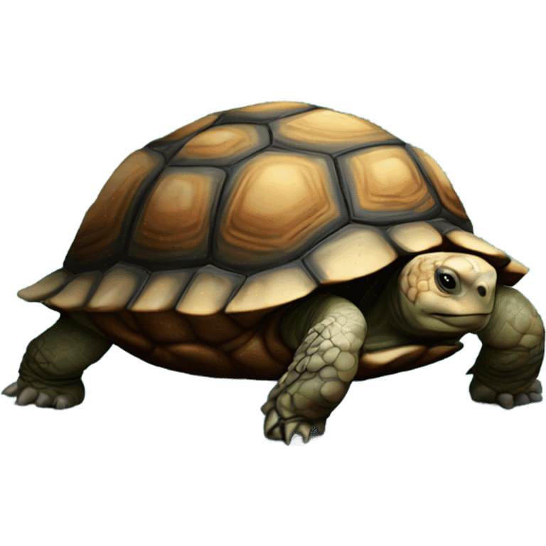 Tortoise under the moon light emoji