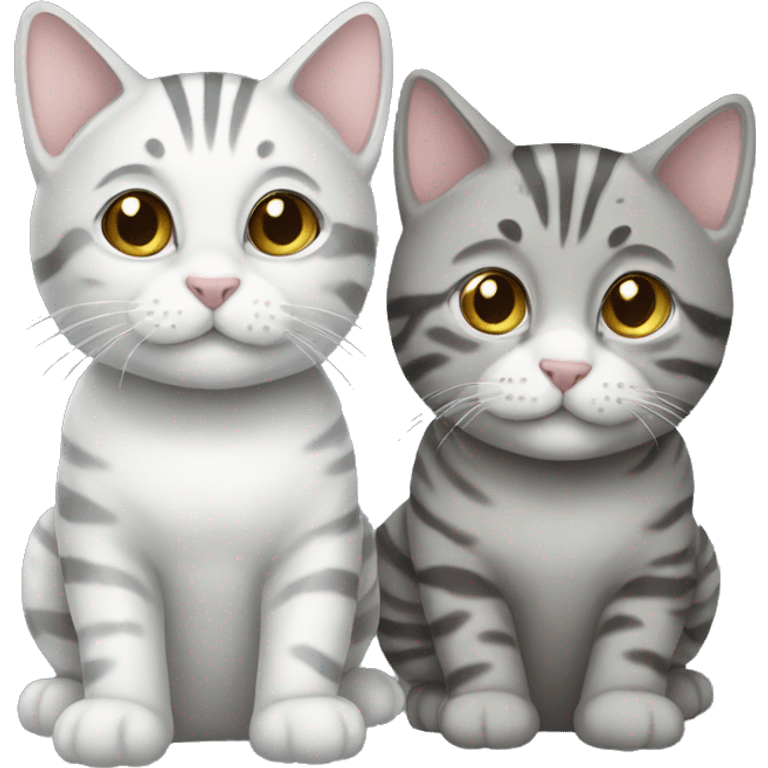 Two Silver tabby cats emoji