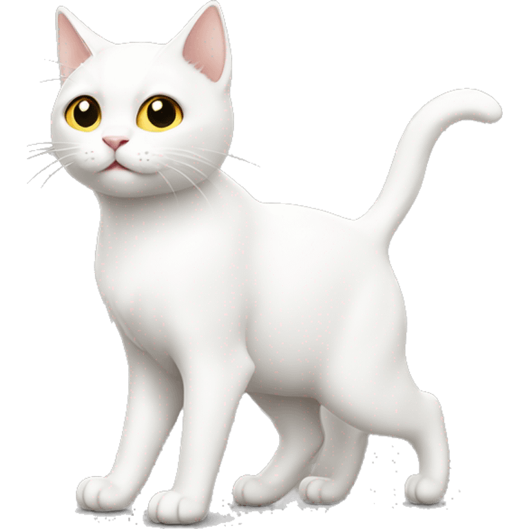 White cat walking  emoji