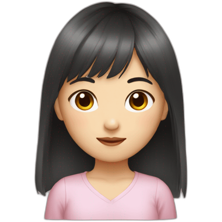 Asian girl hair bangs with rat emoji