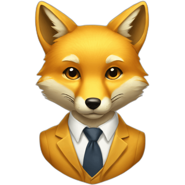 golden fox wearing a tie emoji