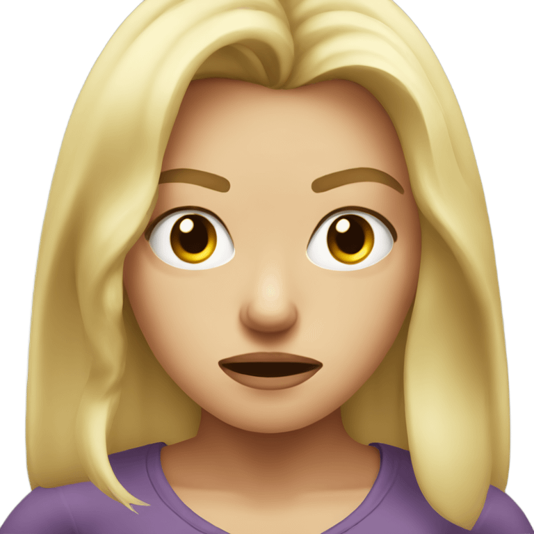 Angry blonde girl emoji