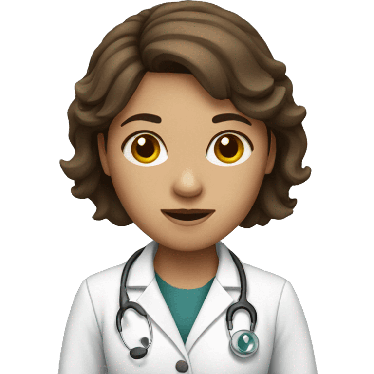 Brown hair women doctor  emoji