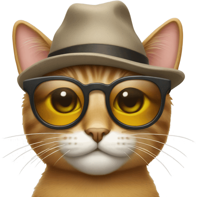 Cat with sunglasses and hat emoji