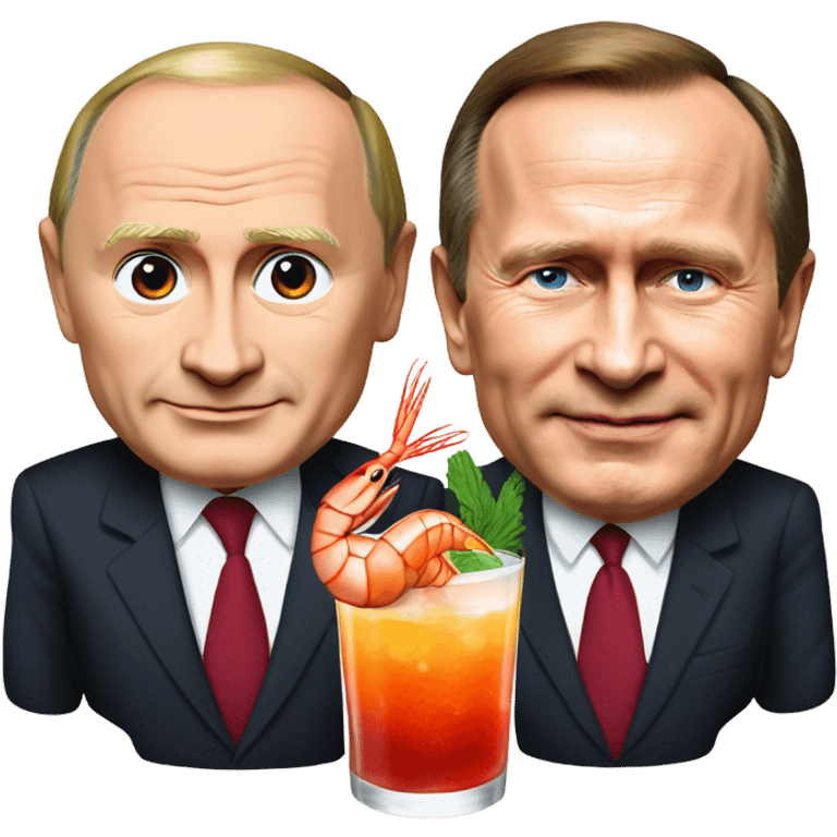 Vladimir Putin and Gerhard Schröder with shrimp cocktail  emoji