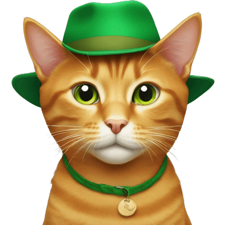 ginger cat in a green hat emoji