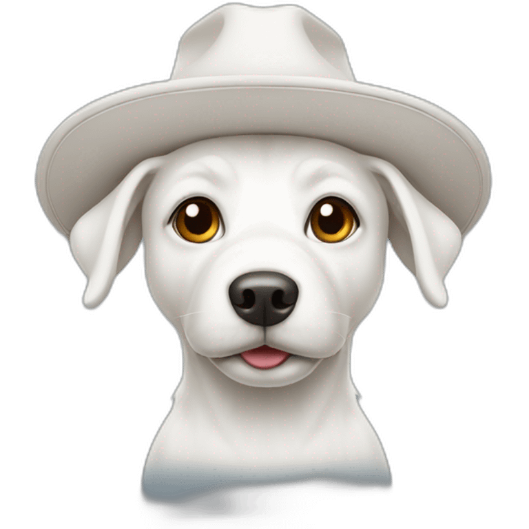 White dog with hat emoji