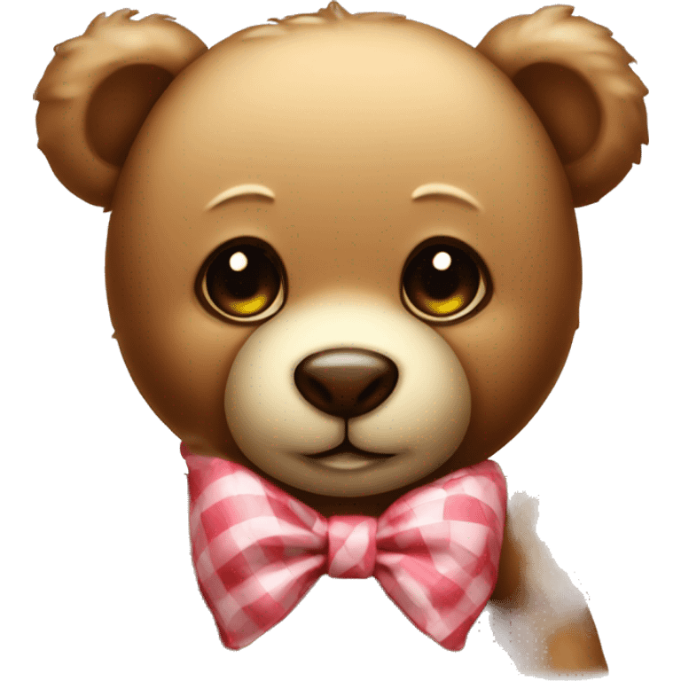 Teddy bear whit a bow cherry emoji