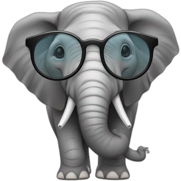 Un éléphant avec des lunettes emoji