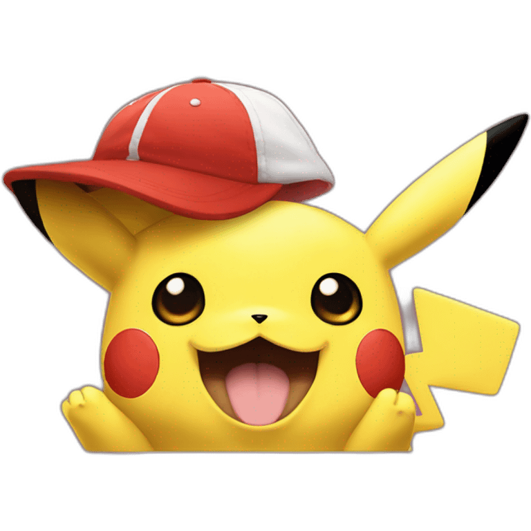 Pikachu with kalos satoshi hat emoji