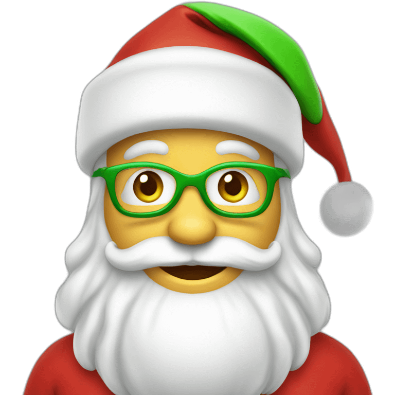 cheerful Santa Claus with a green hat  emoji