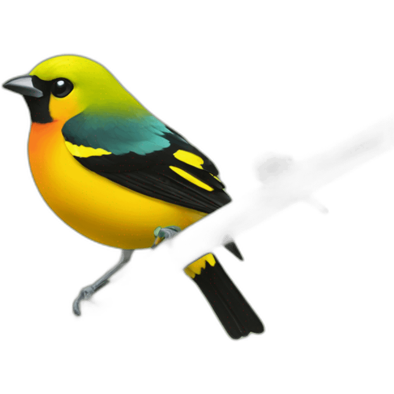 tanager taking a photo emoji