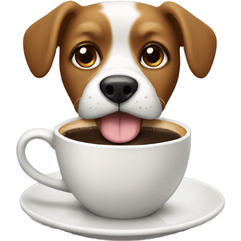 Dog drinking coffee emoji