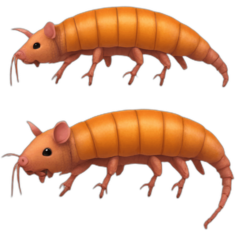 Orange pig armadillo centipede emoji