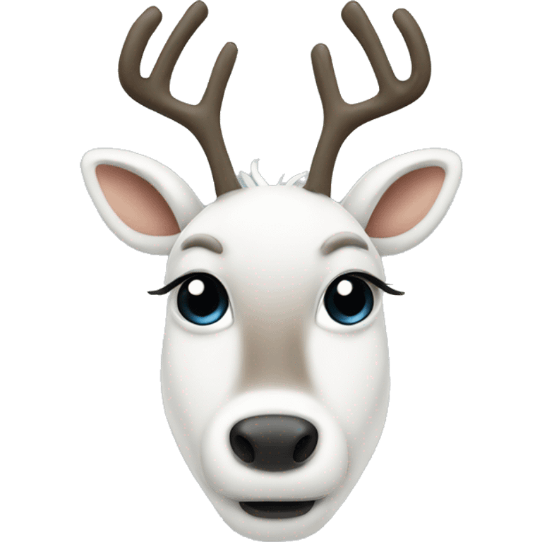 white reindeer with eyelashes  emoji