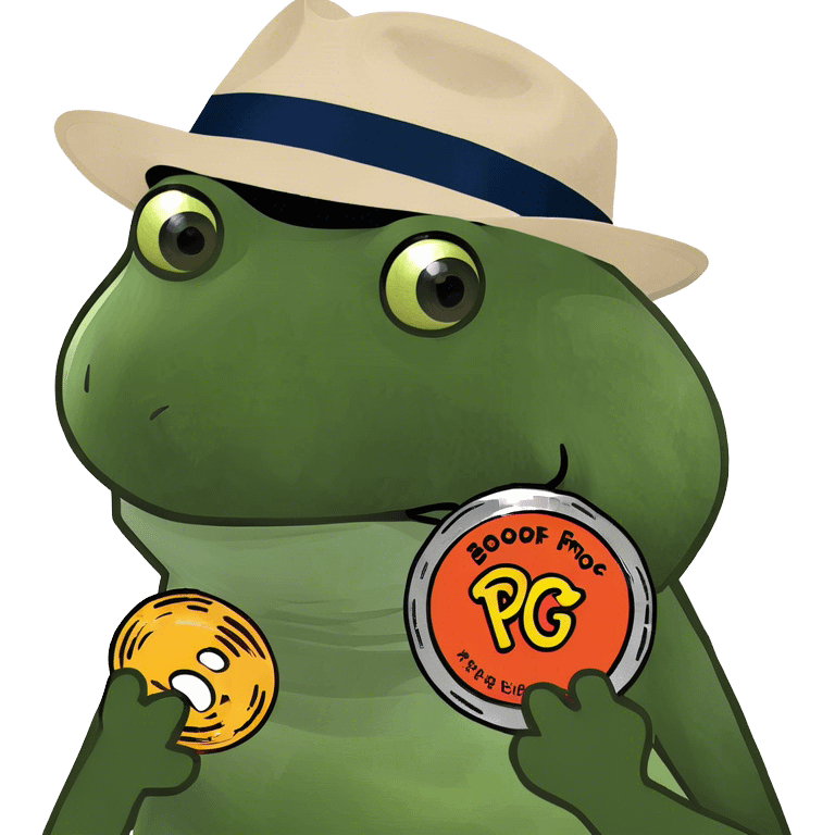 Frog with a pog with a fedora on its head  emoji