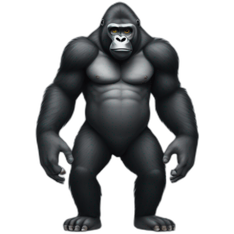 A gorilla with two arms no legs saying hi emoji