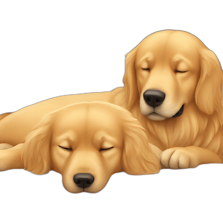 Golden retriever sleep with man emoji