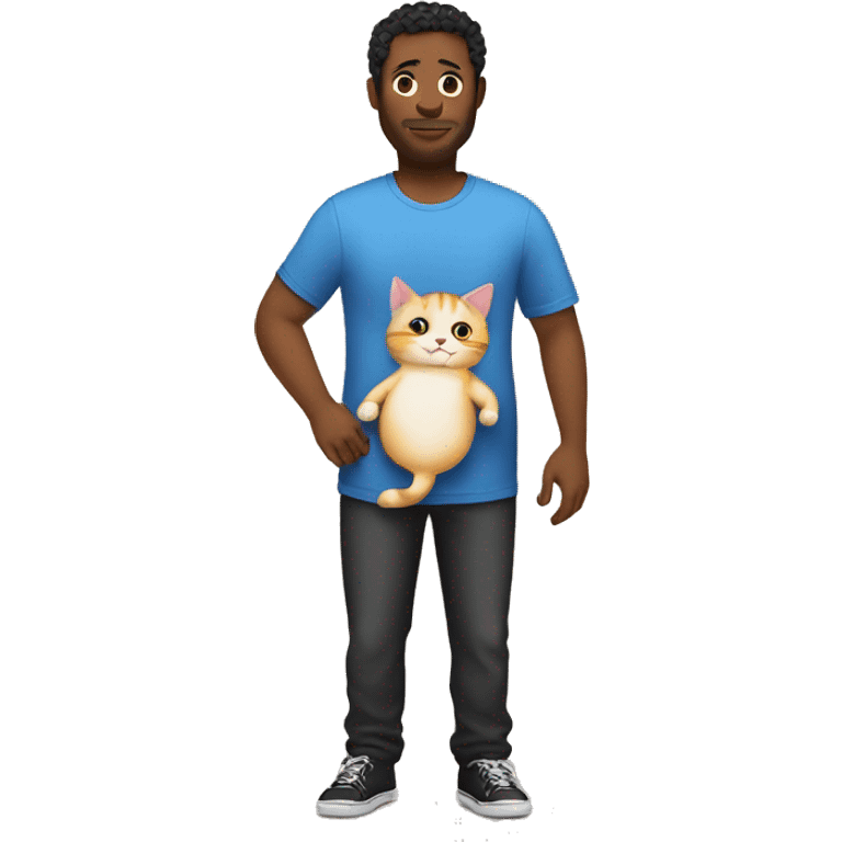 pregnant man with a cat suit emoji