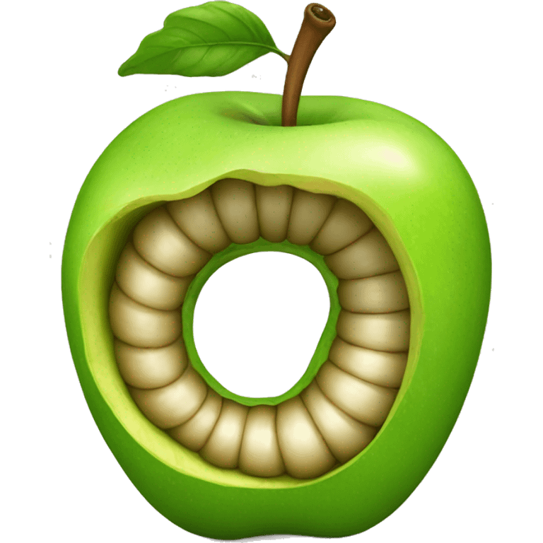 worm in the apple emoji