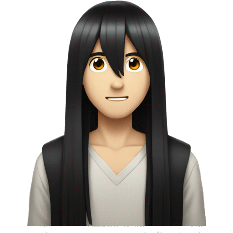 ¿an anime boy with very long straight black hair and bangs? emoji