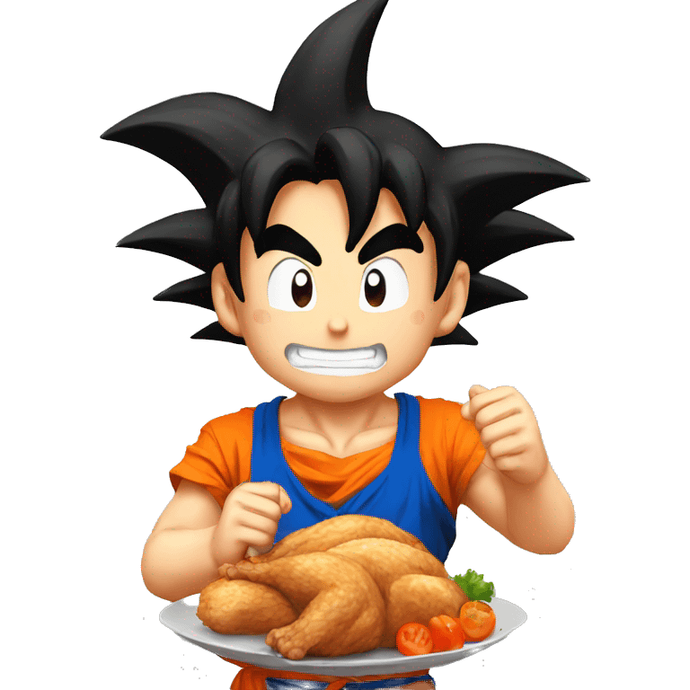 Goku comiendo pollo emoji