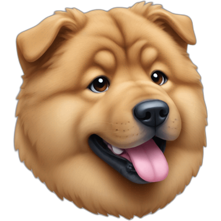 Dog chow chow tongue blue emoji