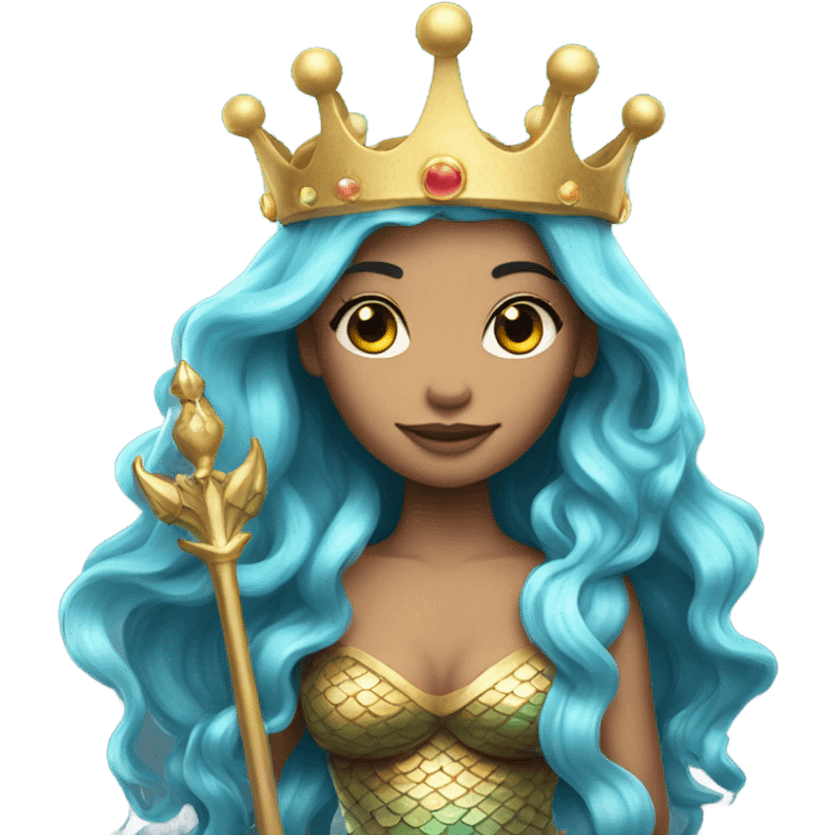 mermaid with crown and staff emoji