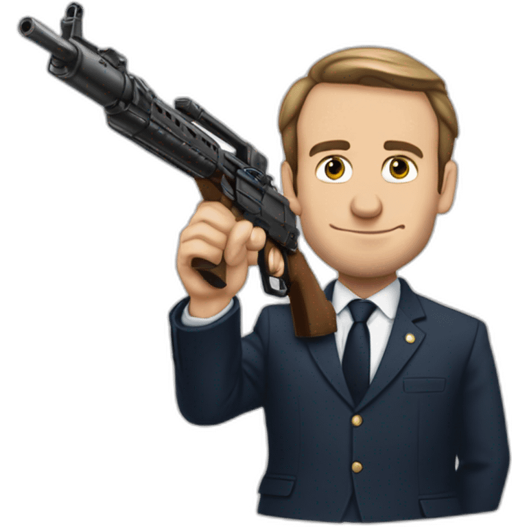 Macron qui prend une balle de fusil emoji