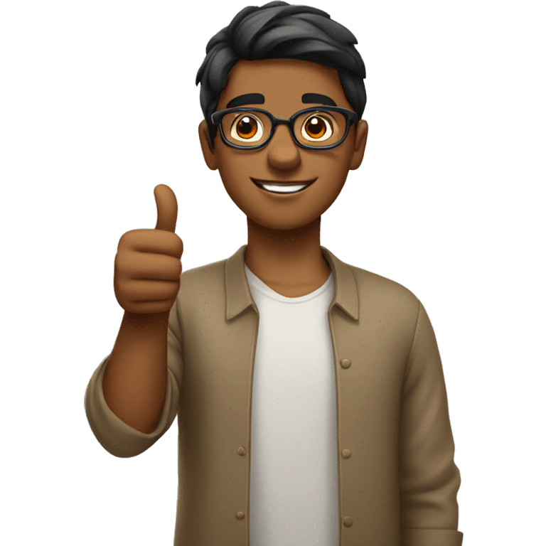 Indian Boy with glasses thumbs up emoji