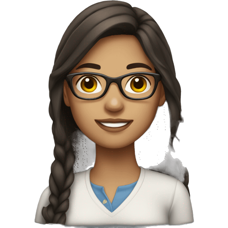 brunette girl with glasses emoji