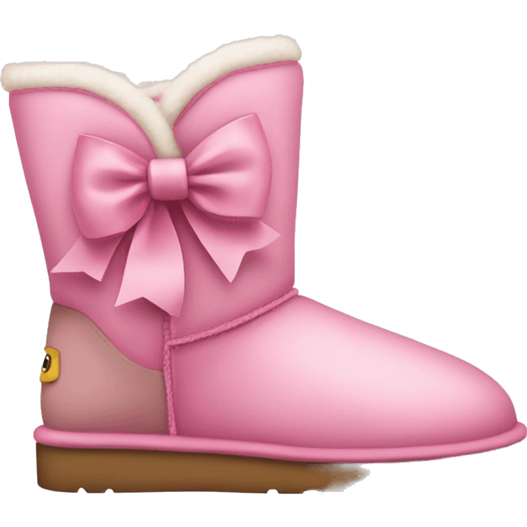 Coquette uggs with pink bow emoji