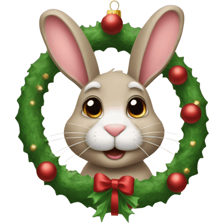 Christmas rabbit emoji