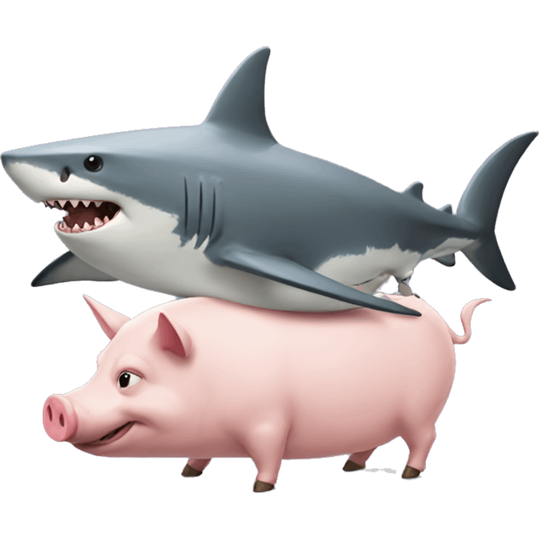 Shark riding a pig emoji