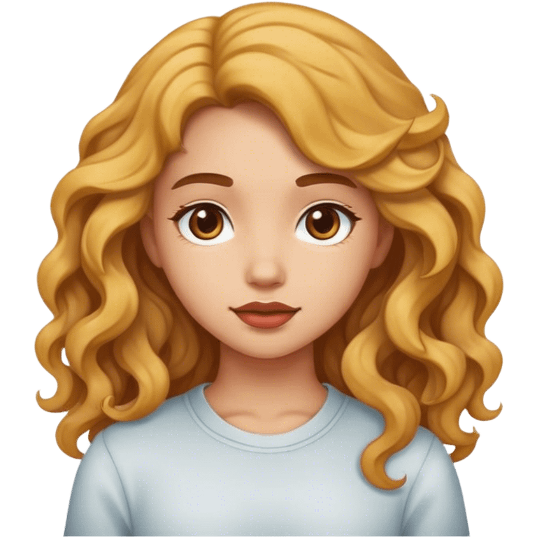 Uma menina de cabelo ondulado  emoji