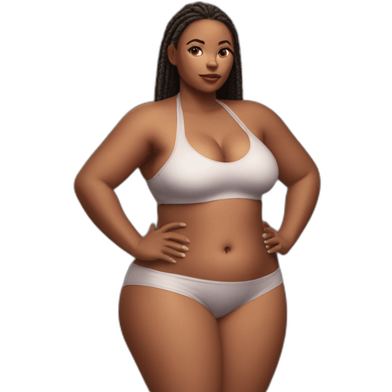 Slim-thicc woman bikini hands on hips pose (beach body) emoji