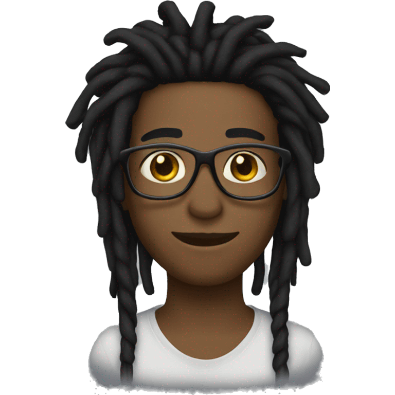 Black dreadlocks lunette emoji