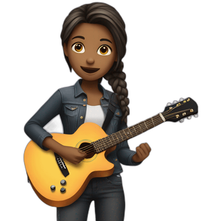 Girl playing guitar emoji