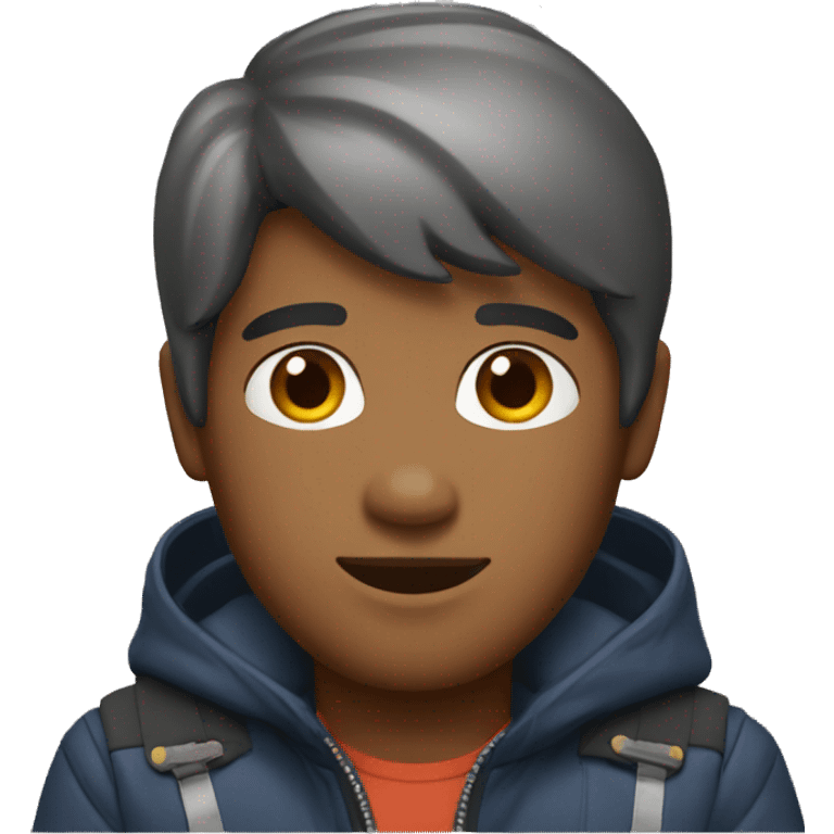 Brown male with an monclere jacket emoji