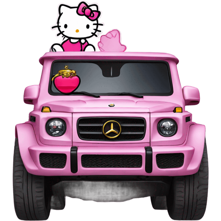 Hello kitty on a g wagon emoji