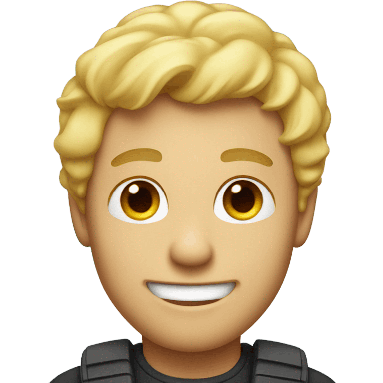 I want a emoji in apple design for hiring as man and blond hair white color  emoji