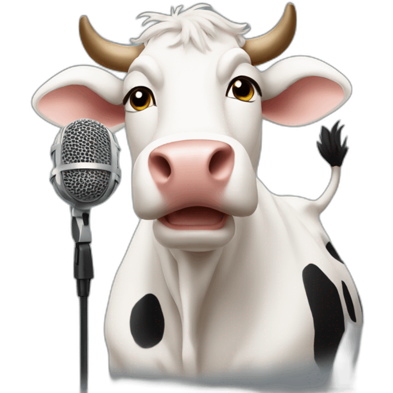 cow with microphone emoji