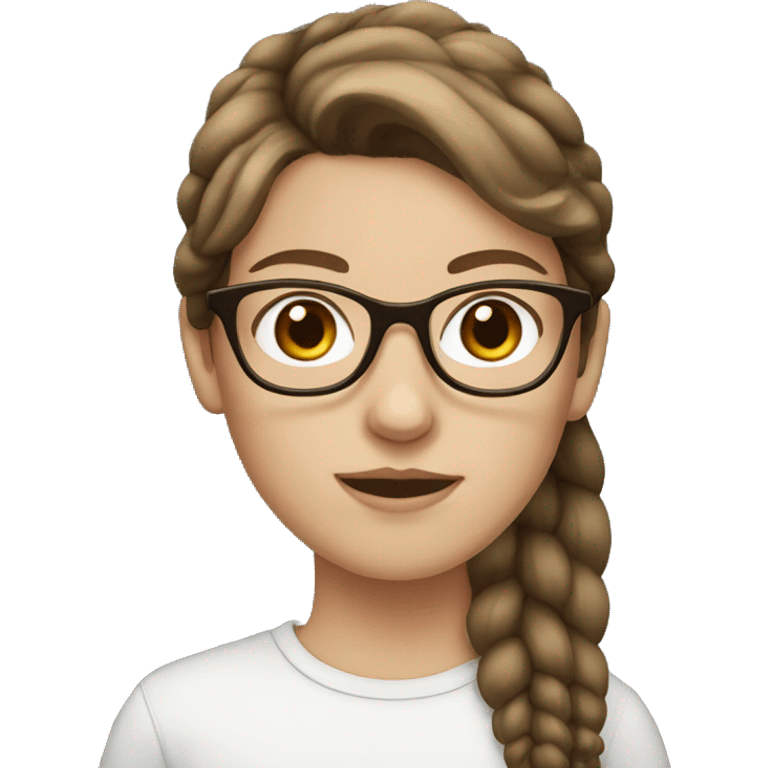 white girl with brown hair and glasses emoji