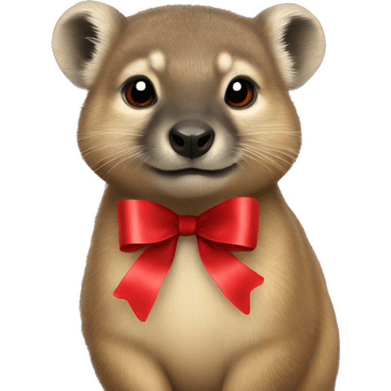 hyrax with red bow emoji