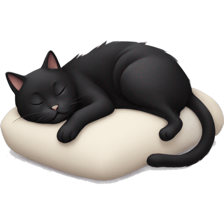 Sleeping black cat emoji