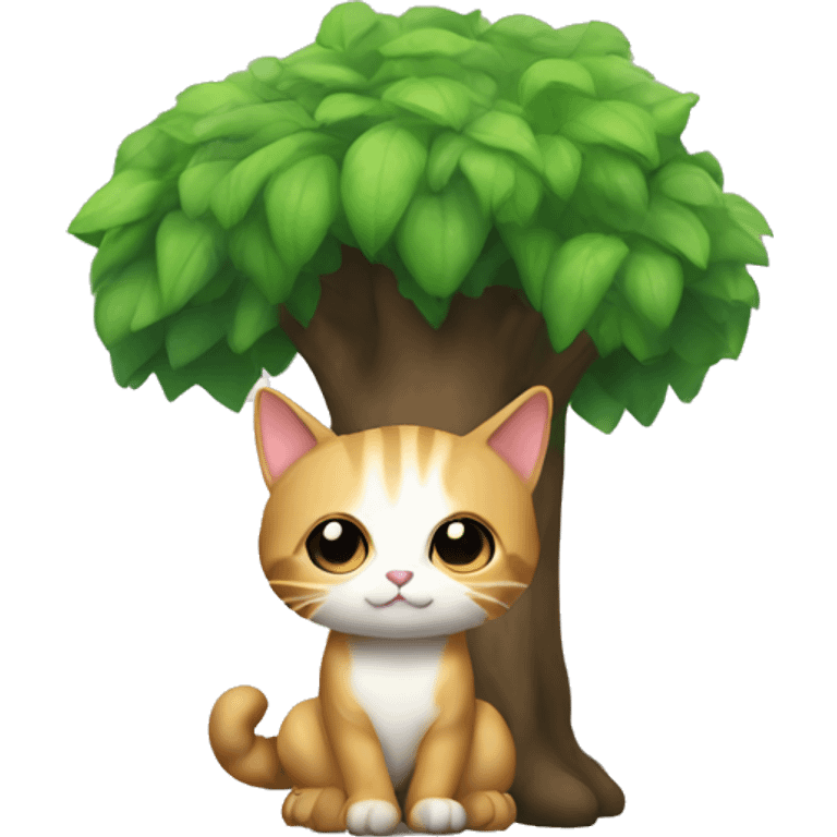 Cat wearing a tree suit emoji